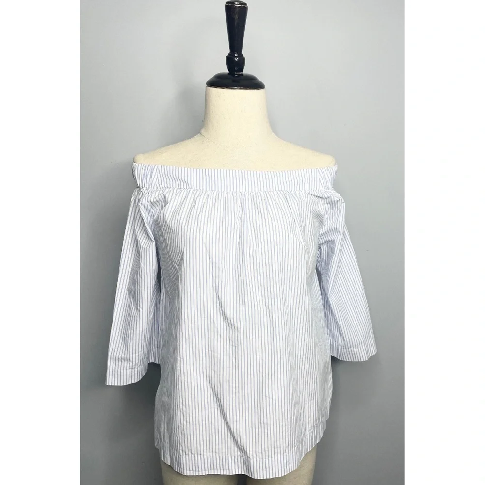 🌸MADEWELL* Off The Shoulder Stripe Blouse - Picture 3 of 7